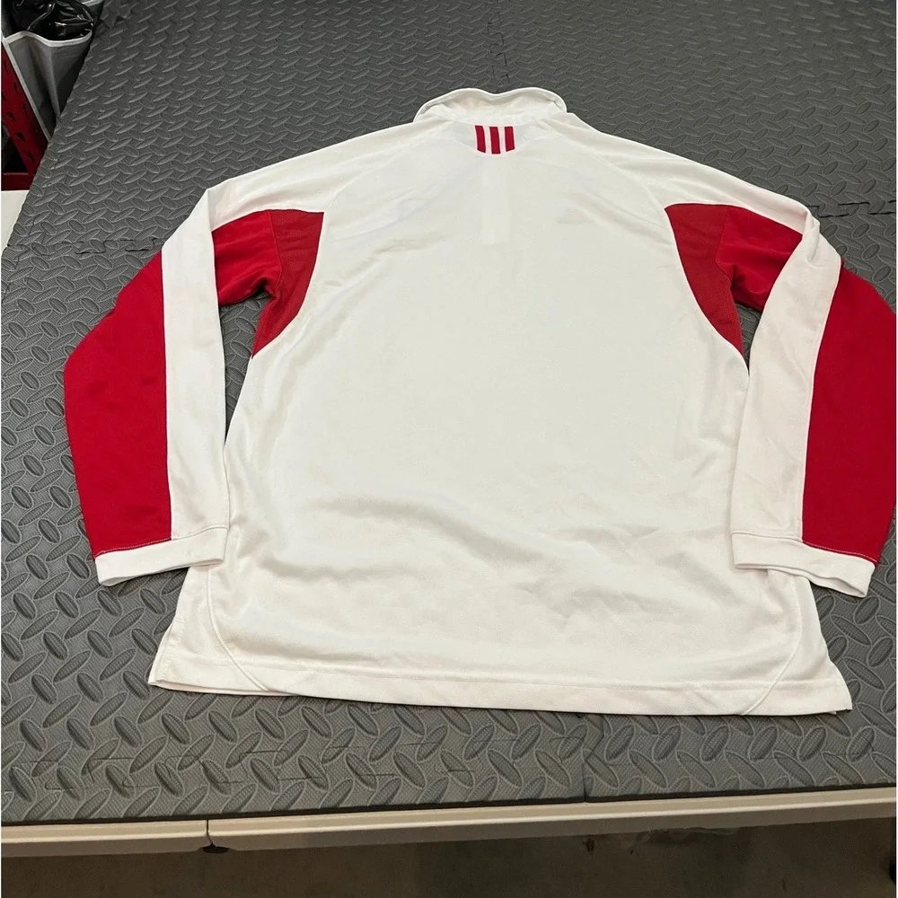 Adidas NC State Wolfpack Polo Mens S White Red Long Sleeve ClimaCool NCAA‎ - Picture 6 of 9